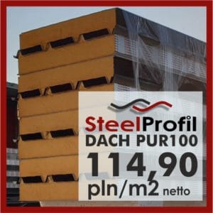 Tanie Płyty Warstwowe Obornickie Poliuretan PUR DACH 100 1 gatunek 11490