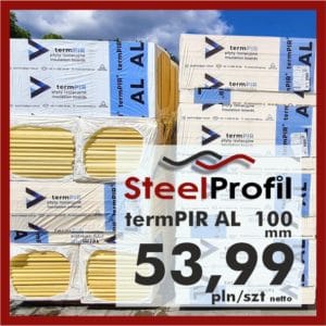Płyta PIR termPIR AL Izoproof 100mm poliuretanowa pianka 53-92