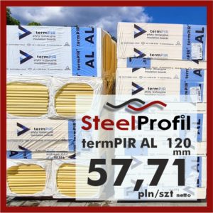 Płyta PIR termPIR AL Izoproof 120mm poliuretanowa pianka 57-71