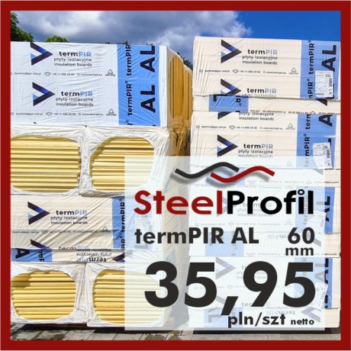 Płyta PIR termPIR AL Izoproof 60mm poliuretanowa pianka 35-95