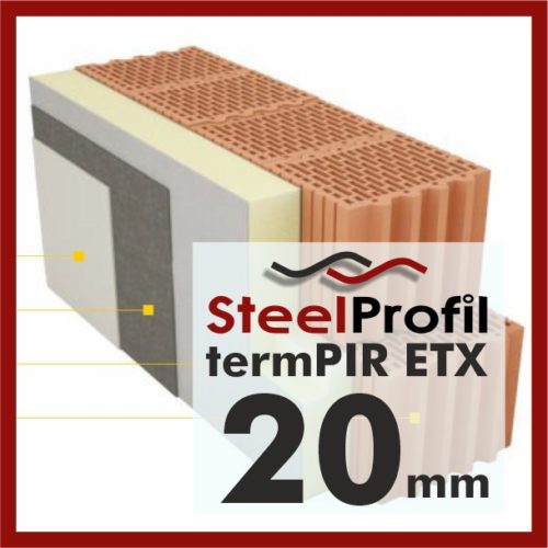Płyty PIR ETICS termPIR ETX 20mm poliuretan pianka z siatką pod klej i tynk