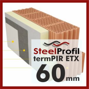 Płyty PIR ETICS termPIR ETX 60mm poliuretan pianka z siatką pod klej i tynk