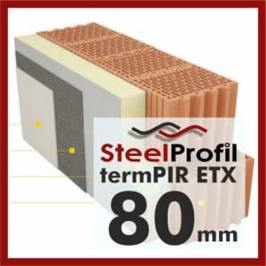 Płyty PIR ETICS termPIR ETX 80mm poliuretan pianka z siatką pod klej i tynk