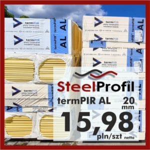 Płyta PIR termPIR AL Izoproof 20mm poliuretanowa pianka