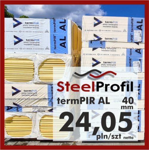 Płyta PIR termPIR AL Izoproof 40mm poliuretanowa pianka 2405