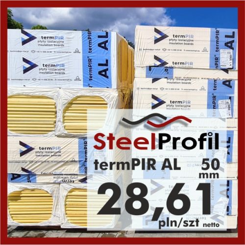 Płyta PIR termPIR AL Izoproof 50mm poliuretanowa pianka 2861