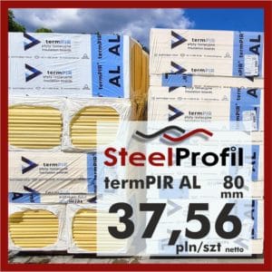 Płyta PIR termPIR AL Izoproof 80mm poliuretanowa pianka 3756