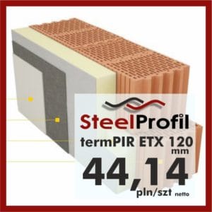 Płyty PIR ETICS termPIR ETX 120mm poliuretan z siatką pod tynkowanie