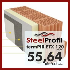 Płyty PIR ETICS termPIR ETX 120mm poliuretan z siatką pod tynkowanie 5564