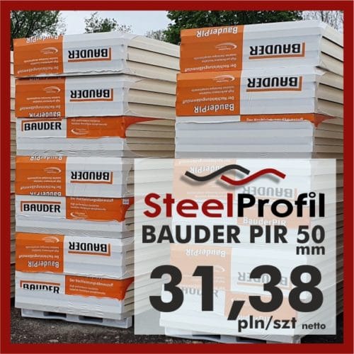 Bauder PIR FA TE plyty poliuretanowe aluminium 50mm TANIO