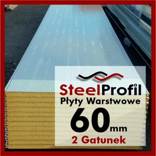 Tanie Płyty Warstwowe 60mm PIR Ściana 2 gatunek