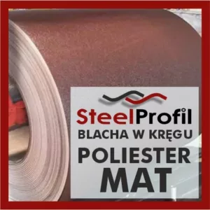 Blacha Powlekana w Kręgu Rolce Poliester MAT