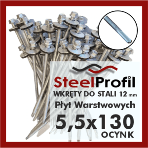 wkręty do płyt warstwowych 5-5 x 130 zw 12 ocynk