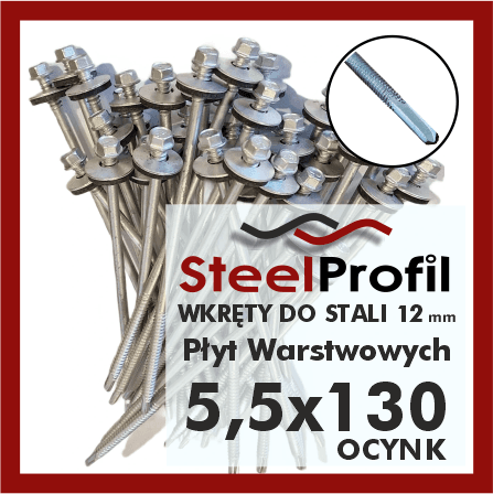 wkręty do płyt warstwowych 5-5 x 130 zw 12 ocynk