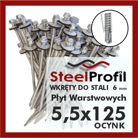 wkręty do płyt warstwowych 5-5 x 125 ocynk zw 6mm