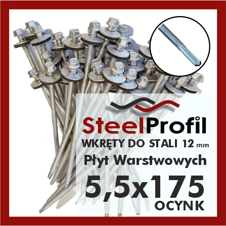 wkręty do płyt warstwowych 5-5 x 175 zw 12 ocynk