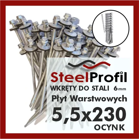 wkręty do płyt warstwowych 5-5 x 230 zw 6 ocynk