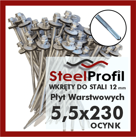 wkręty do płyt warstwowych 5-5 x 230 zww 12 ocynk