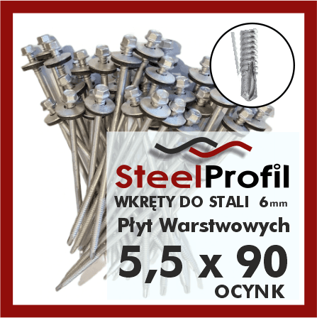 wkręty do płyt warstwowych 5-5 x 90 zw 6 ocynk