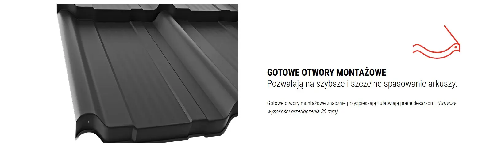 Blachodachówka FINN - otwory montażowe