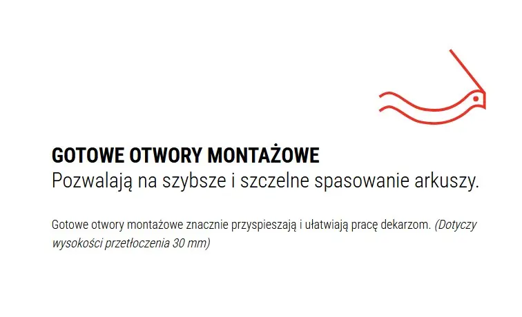 Otwory montażowe w blachodachówce