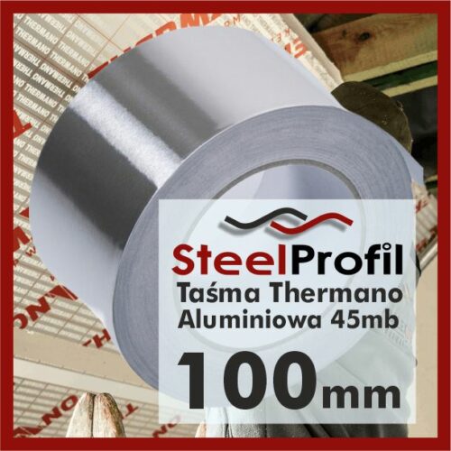 Taśma Aluminiowa Gazoszczelna do Płyt PIR Thermano termPIR Bauder Recticel 100mm 45 mb