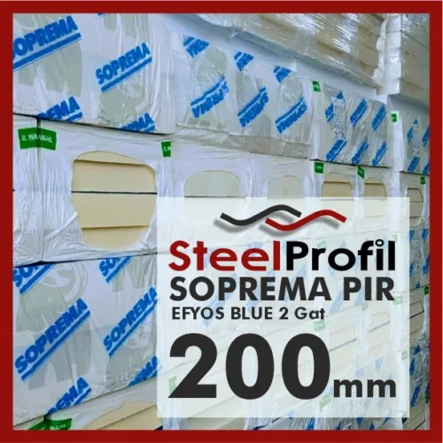 SOPREMA Płyta PIR Poliuretan 2 Gatunek EFYOS BLUE 1200x600 200mm