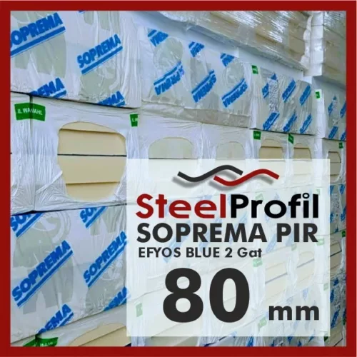 SOPREMA Płyta PIR Poliuretan 2 Gatunek EFYOS BLUE 1200x600 80mm