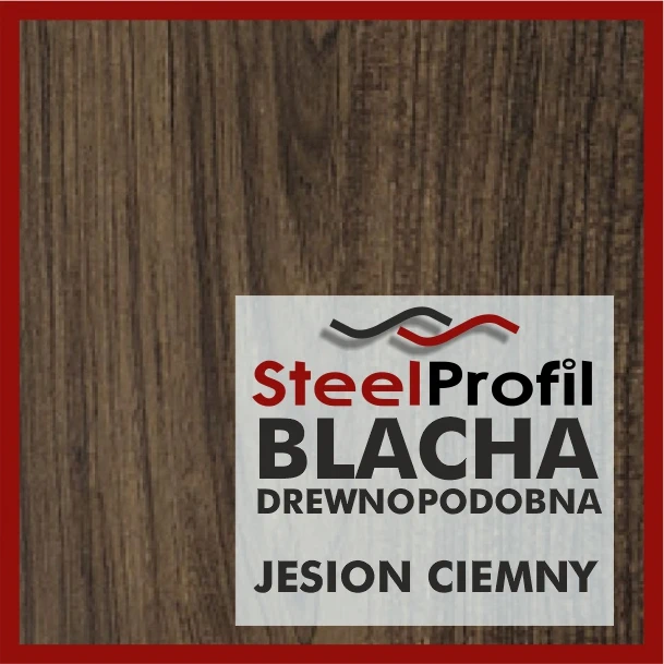 Blacha Płaska drewnopodobna JESION CIEMNY w arkuszach