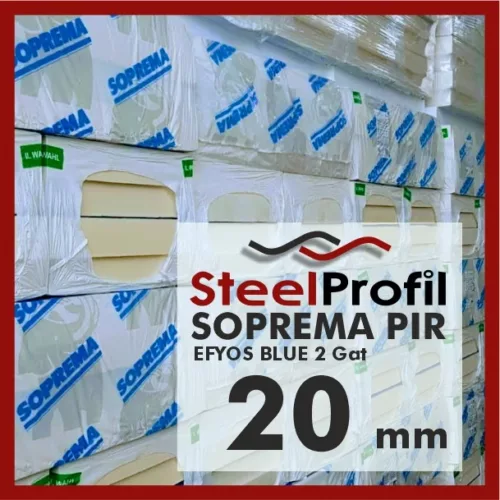 SOPREMA Płyta PIR Poliuretan 2 Gatunek EFYOS BLUE 1200x600 20mm