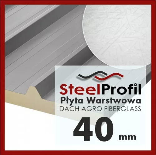 Płyta Warstwowa AGRO PIR FIBERGLASS 40mm