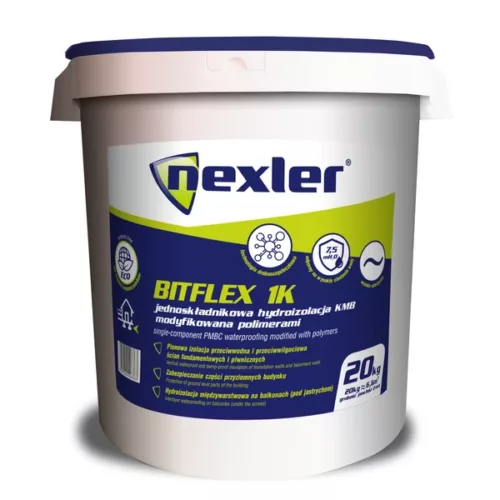 Hydroizolacja przeciwwodna masa grubowarstwowa KMB BITFLEX 1K 20kg - obrazek 2