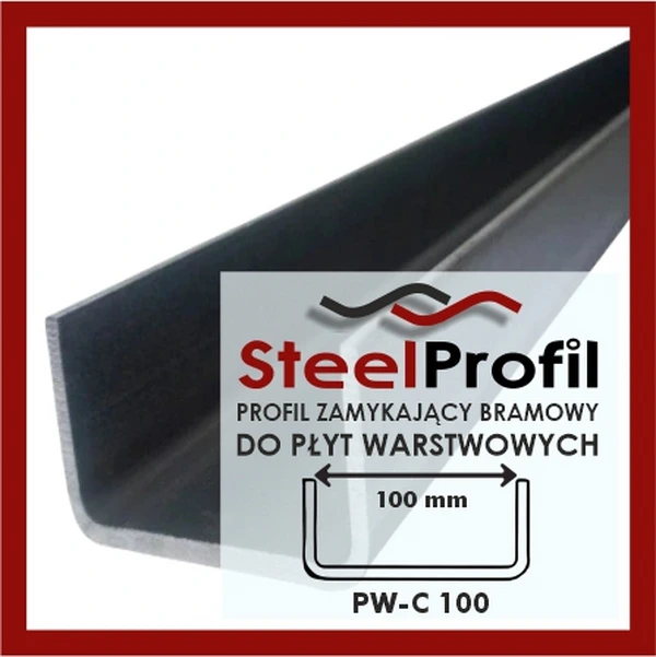 Profil ocynkowany do ramy bramy z płyty warstwowej Zamykający 100mm