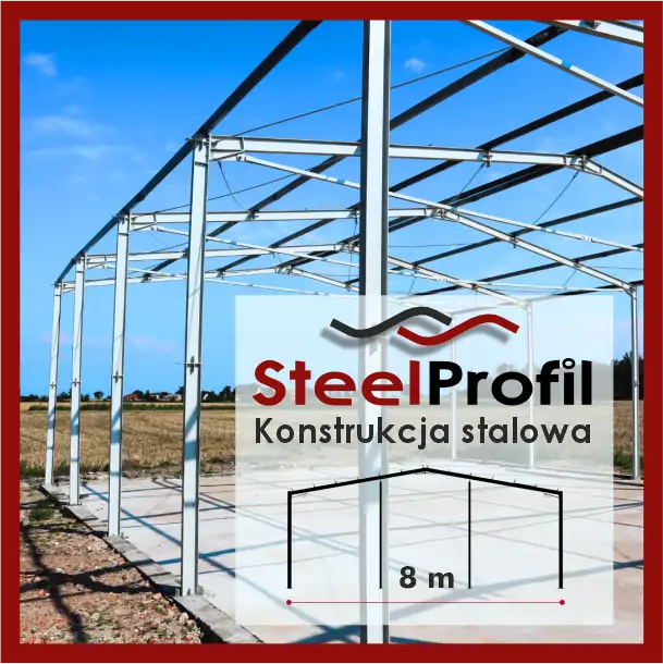 Tania Konstrukcja Stalowa Modułowa Hala Wiata Dwuspadowa 8m