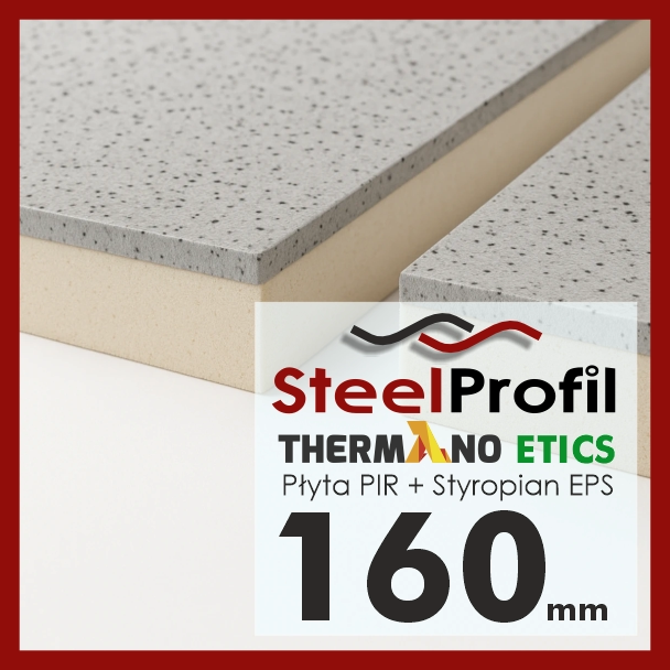 Thermano ETICS Płyta PIR 160mm ze styropianem EPS na elewację pod tynk