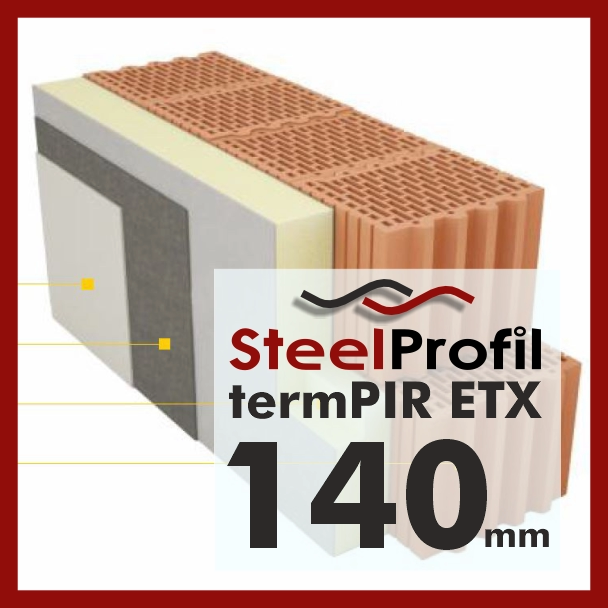 Płyty PIR ETICS termPIR ETX 140mm poliuretan na ściany do tynkowania